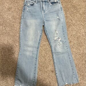 Pistola Lennon Style Light Wash Distressed Flare Jeans